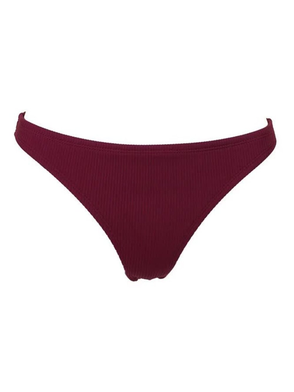 California Waves Juniors Wine Ribbed Bikini Bottoms M